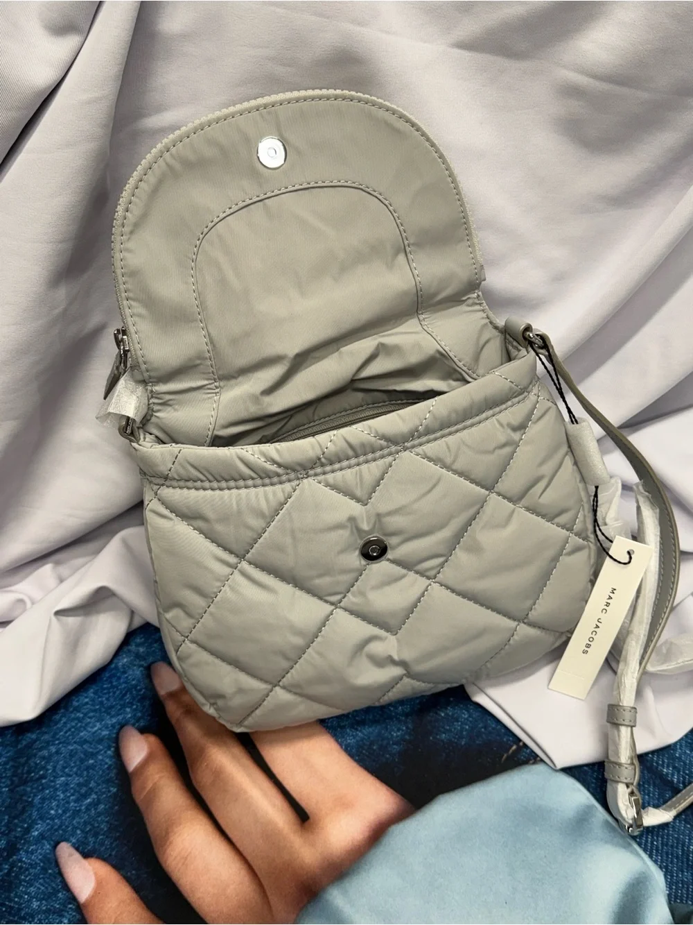(new+tag) Marc Jacobs medium quilted crossbody grey